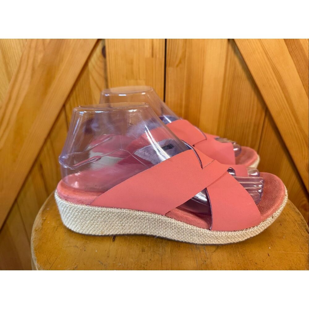 Spenco Oasis Women's Orthotic Slide Espadrille Wedge Sandal size 7